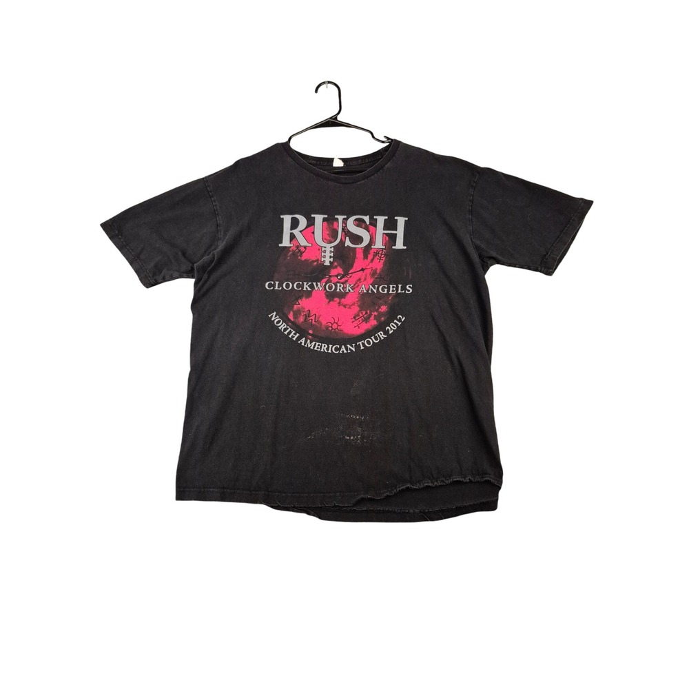 Rush Clockwork Angels North American Tour 2012 Black Graphic T-Shirt Mens